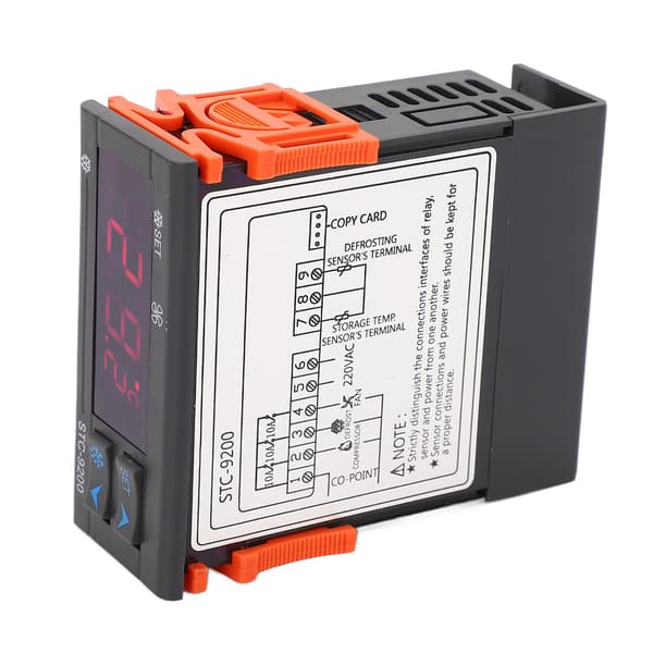 Digital temperaturregulator med dobbelt sensor, LED-display, termostat til køleskab, fryser, 220VAC