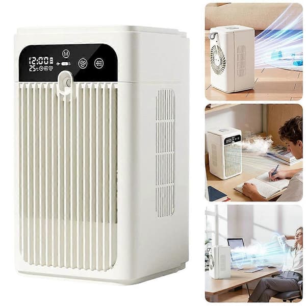 Bordluftfugter køleventilator USB luftkølende luftfugter til sommer White
