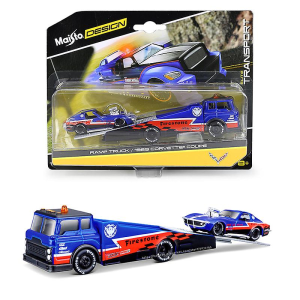 Maisto 1:64 Flatbed 2019 Ford Gt Heritage Edition Transport Pressgjutning bilmodellkollektion Presentleksakspojkar