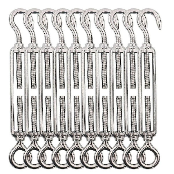 M5 krog-og-øje-kabelstrammer, stålwirestrammer / rustfrit stål 304 rustfrit stål kabelstrammer til tøjlinje, stålkabel, ståltov