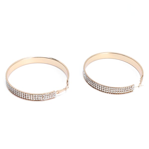 Trendy Krystaløreringe Metallegering Mode Gradient Loop Dangler Øreringe til Kvinder 12372