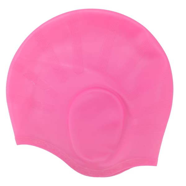 Vanntett 3D Ergonomisk Svømmehette i Silikon Rosa Ørebeskyttelse