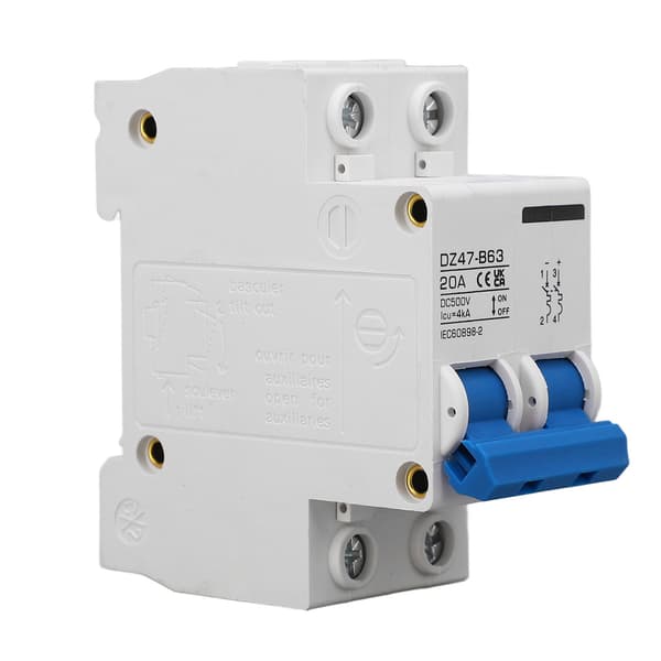2P DC Type B Miniatyr Strømbryter DIN Skinne Montering Solcelle PV System DC500V 20A