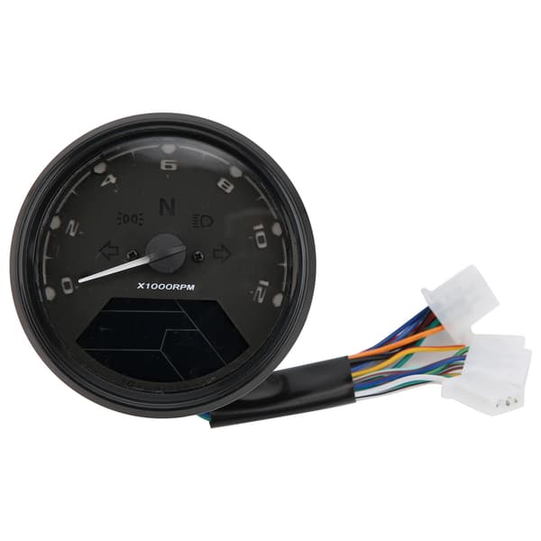 Motorcykel Speedometer LED Multifunktionel Digital Indikator Dial Blå Baggrundsbelysning DC 12V