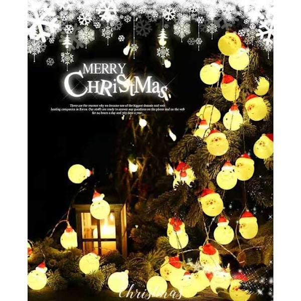 led julbelysning sträng jultomte snögubbe sträng batterilåda lampor sovrum dekoration ljus utomhus julbelysning