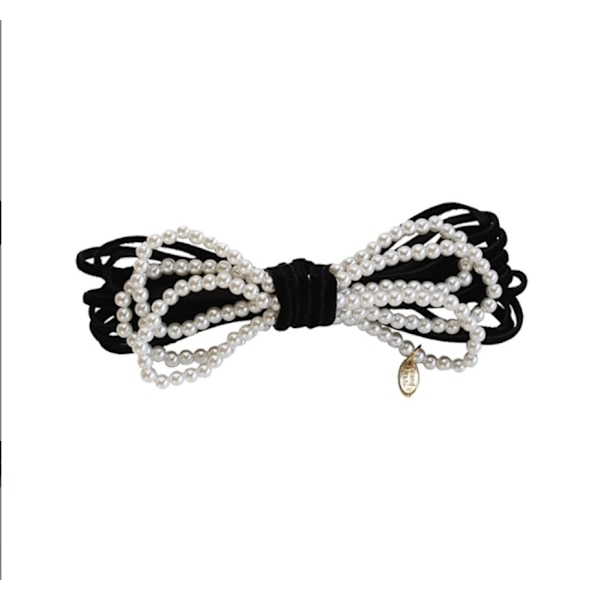 French Pearl Velvet Bow -hiusklipsi