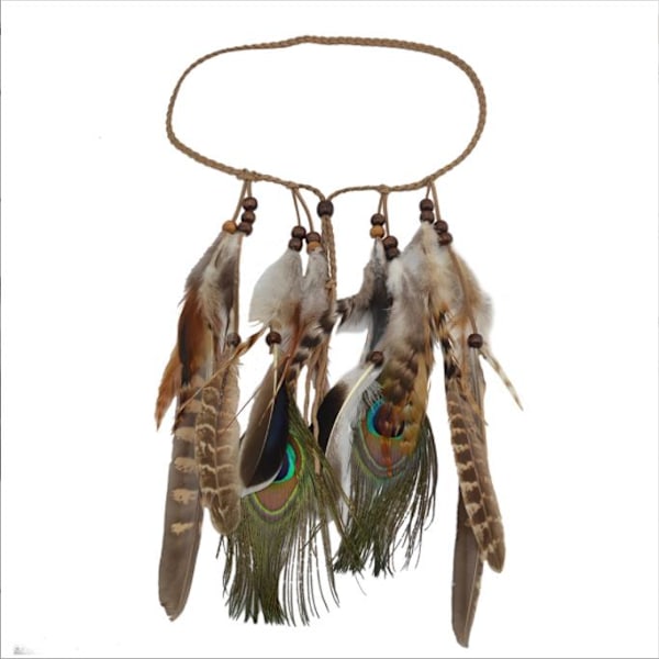 Bohemian Peacock Feather Pannband