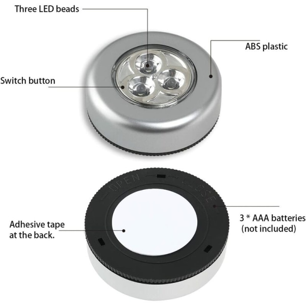 6kpl 3 LED-kolmen painalluksen ajovalon auton takalokeron valo CAN liittää ilman akkua
