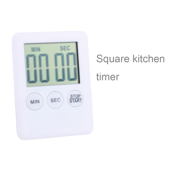 Stor LCD Digital Kjøkken Timer Matlaging Alarm Magnet Tilbehør Hvit