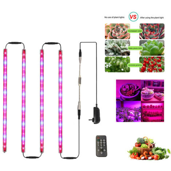 Kasvilamppu, puutarhanviljelylamppu Punainen ja sininen Grow Light Grow LED-lamppu ajastimella himmennettävällä puutarhavalaistuksella
