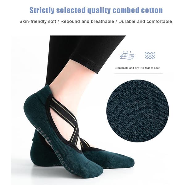 2 par strumpor 104 Prickle Protection kammad bomull andningsbara greppstrumpor för barfota sporter
