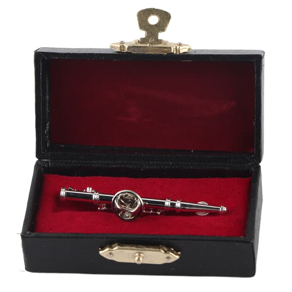 Flöjtformat musikinstrument Broschnål (silver)