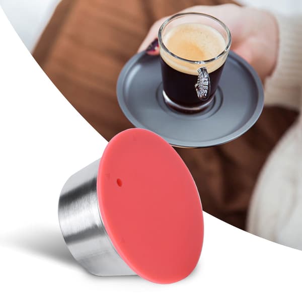 Genanvendelig kaffekapsel i rustfrit stål til Dolce Gusto kaffemaskine (rød)