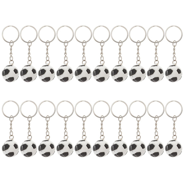 20 stk Mini fodbold vedhæng nøgleringe Creative sort hvid fodbold nøgleringe håndtaske hængende ornamenter (2,5 cm)