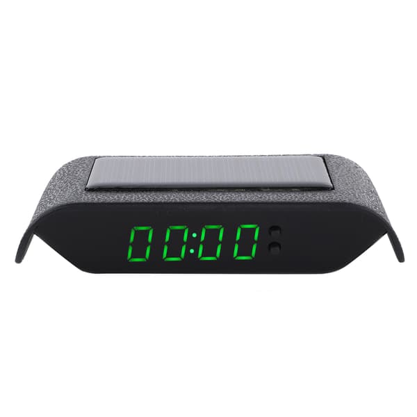 Digital bilklocka Auto Lastbil Soldriven Tid Datum Temperatur LCD-display Trådlös Grön Belysning