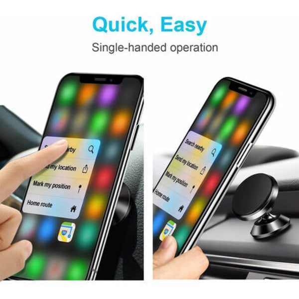 Biltelefonhållare, [2-pack] ivoler Universal biltelefonhållare 360° rotation, bärbar magnetisk självhäftande magnet för smartphone, kompatibel för telefoner eller