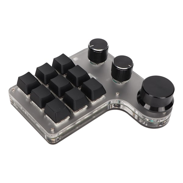 Brugerdefineret Mini Keypad 9 Taster 3 Knapper Programmerbar RGB Baggrundsbelyst Gaming Macro Keypad Sort