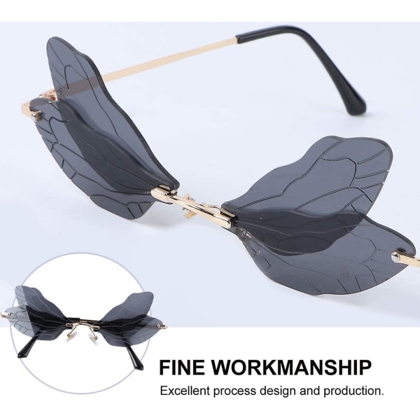 Glascamouflage Dragonfly Wings Fancy Dress Up sjove briller (sort)