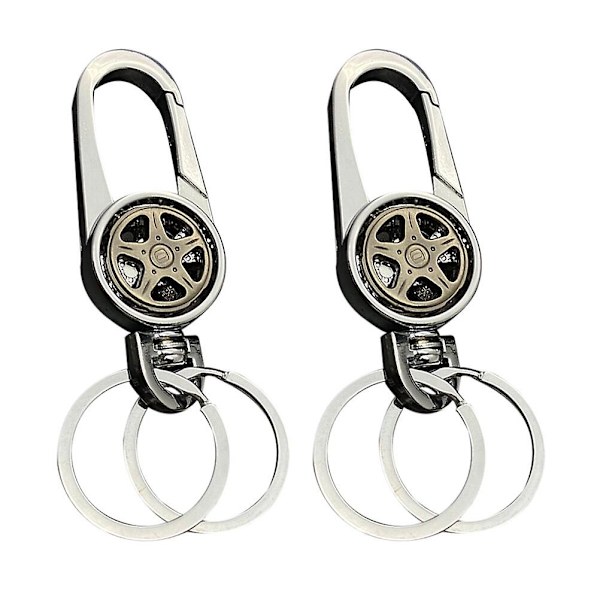 2 stk bilnøglering metal nøglering legeret nøglering nøglering (assorteret farve)