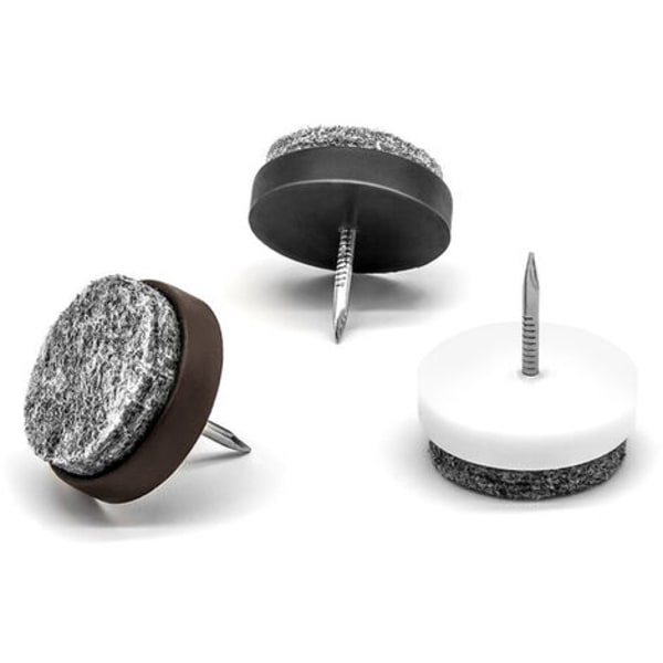 30 stk Møbelfiltpuder Ben Negle Nylon Ben Negle Bordben Skabsbeskyttelse 22mm Sort