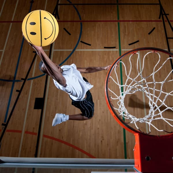 Elastisk Holdbar Læder Basketball Gul Cool