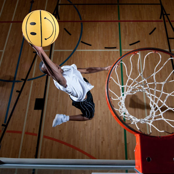 Elastisk Tålig Läder Basketboll Gul Cool