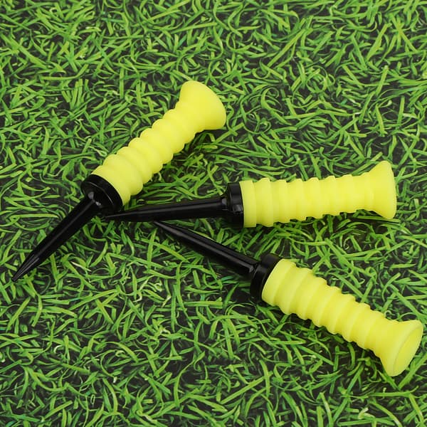 3-pak 83 mm gule elastiske golftees gummi boldholder træningsværktøj