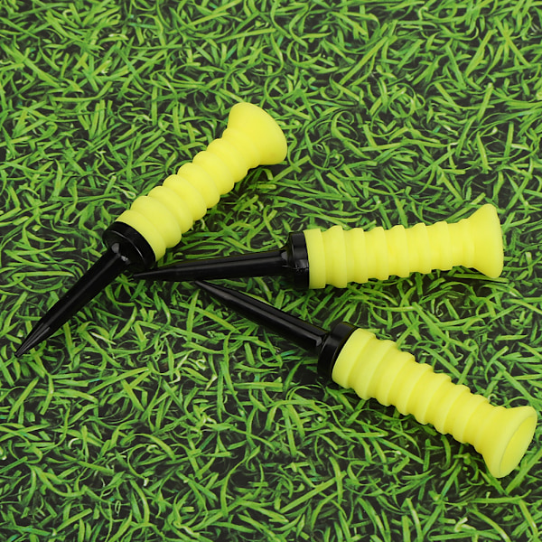 3 stk. 83 mm gule elastiske golftees gummiboldholder til golftræning