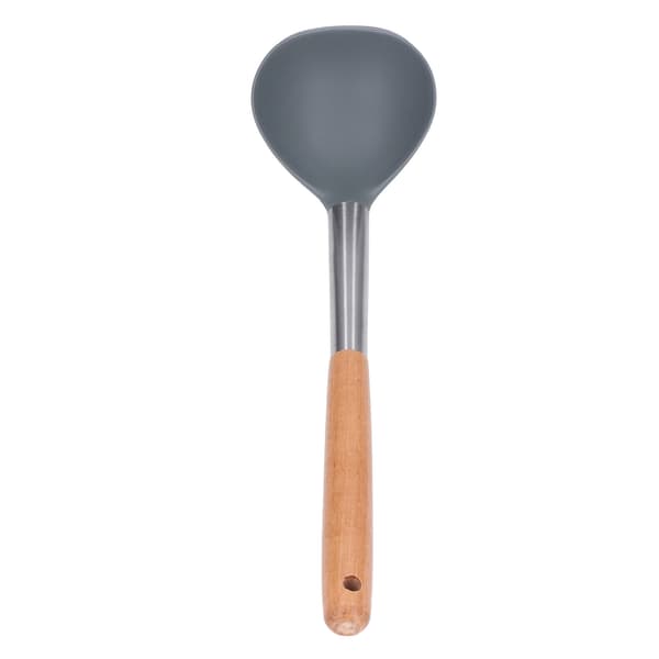 Soppslev Silikon Non-stick Spatel Trehåndtak Holdbar Sikker
