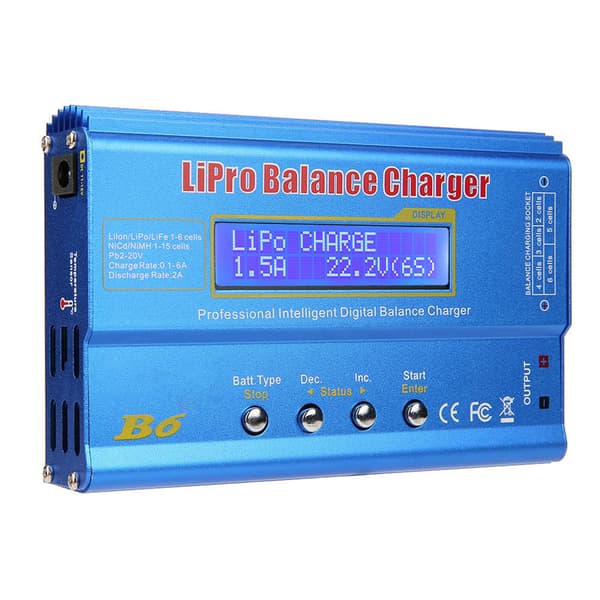 80W Digital LCD Balanselader for LiPo NiMH RC Batteri EU Plugg