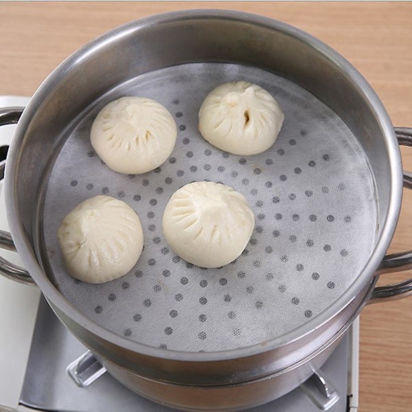 2 X 30 st Kök Engångs-Non-stick ångbåt Bun Paper Dumplings Pad Matlagningsverktyg