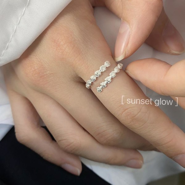 Ring Flower Stud Justerbare Modesmykker Ac5243