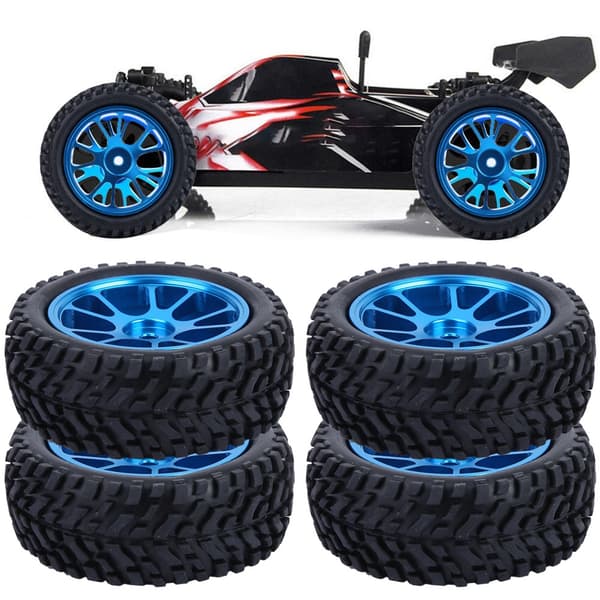 75mm RC-fälg i legering Blå Rallydäck för WL 1/18 A959 A979 A969 Racingbil