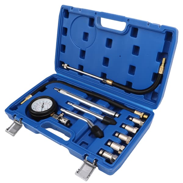 17 Cylinderkompressionstestare Kit Digital Mätare 0-300 PSI Universal Motor Tryckdetektering
