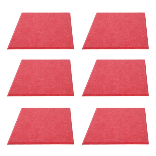 6 stk. akustisk absorpsjonspanel, fortykket, reduserer etterklang, lydisolerende polstring, absorber (rosa)