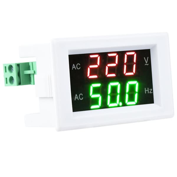 Dubbel LED Digital AC Voltmeter Frekvensmätare Generator Testverktyg
