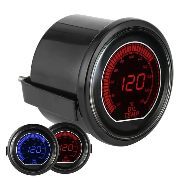 Olietermometer 52mm/2in til EVO Series Universalmåler Blå Rød LED-lys til 12V Benzinbiler