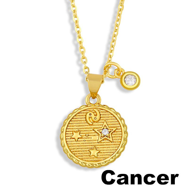 Halskæde Vintage Zircon Constellation Fashion smykker Ac9884 Cancer