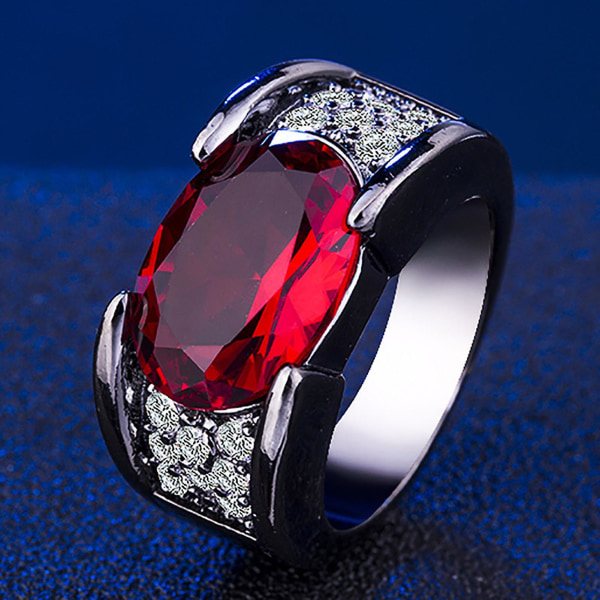 Noble Udsøgt håndværk Smukke Kvinder Ring Indlagt Faux Gem Rhinestone Wedding Band Smykker Tilbehør Red US 12