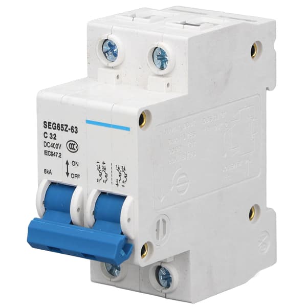 DC Miniatyr Strømbryter 2P 6KA 400V Luftbryter for Solcellepanel Systemer Nett C32 32A
