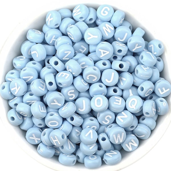 Akryl Alfabet Perler Multipurpose gør-det-selv smykker Tilbehør Kreative Armbånd Øreringe Blue
