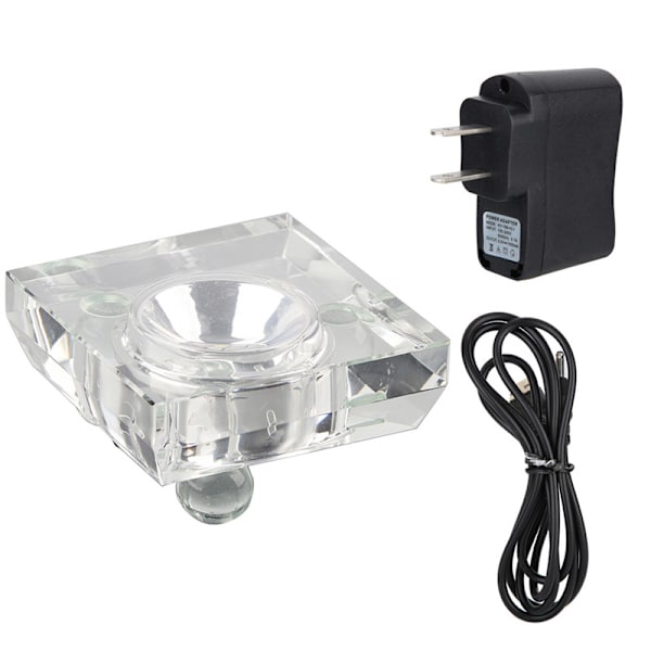 7 Farver Mini 3D Crystal LED Light Base Display Stand til boligindretning med USB-kabel