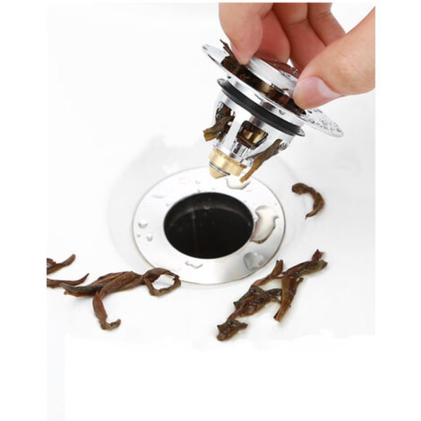 Badkarspropp Handfat Avloppsfilter Universal Handfatstoppare (svart 37 mm hel kopparstudskärna)