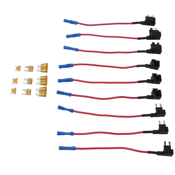 9-pack 12V Add-A-Circuit-adapter 3 typer säkringshållare Standard Mini Låg profil med 5A-säkring
