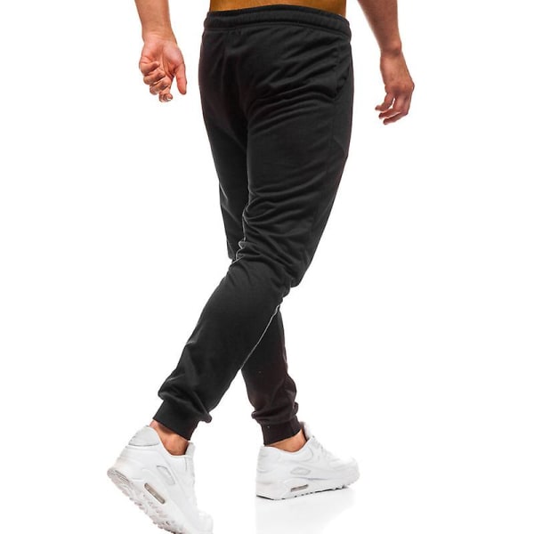 Solida, elastiska träningsbyxor med dragsko för män Black XL