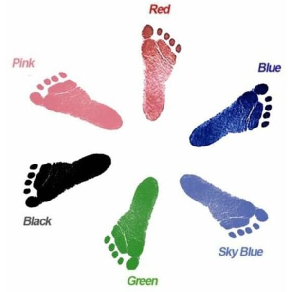 2-delt babyhånd- og fodaftrykssæt, sikker giftfri 9,5*5,7 cm sort
