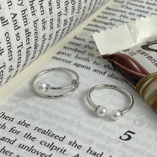 Ringpärlor S925 Silver Modesmycken Ac5050 double