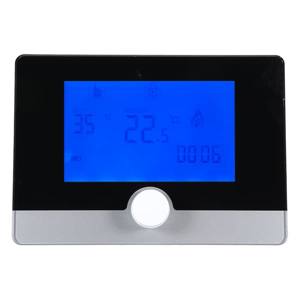 Programmerbar Termostat Temperaturregulator Vægmonteret Kedel Varmesystem Hvid