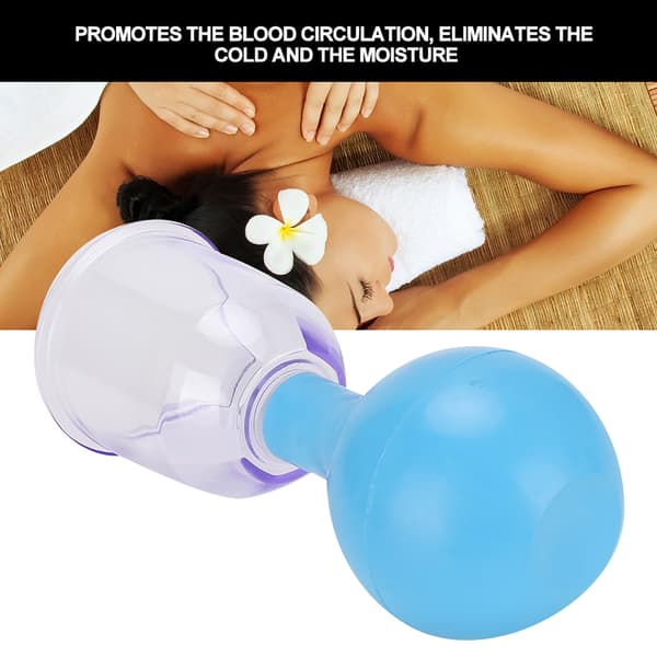 PC Gummi Bold Cupping Terapi Kropsmassage Sundhedspleje Vakuum Cupping Sæt Blå