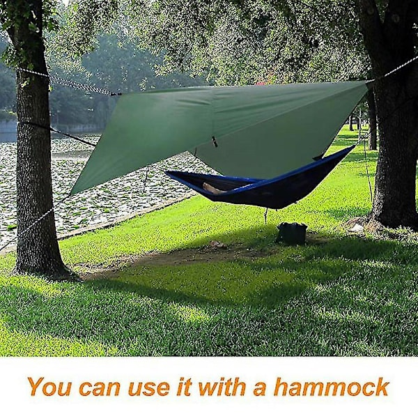 360x290cm Vattentät presenning Tältskärm Camping Hängmatta Regnfluga Uv Trädgårdsmarkistak (grön)